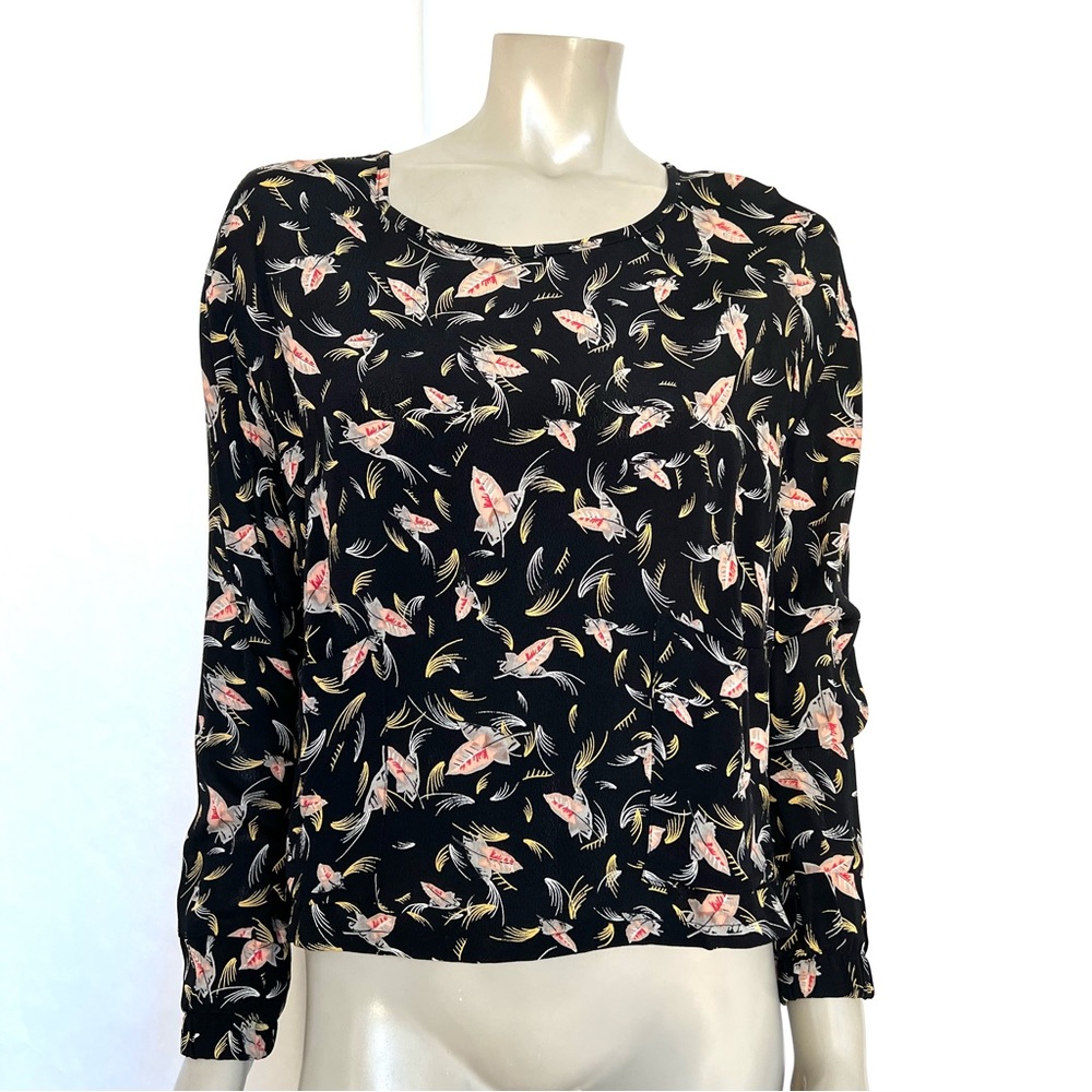 VINTAGE OTIS & MACLAIN Japanese Print Blouse - Picture 1 of 12